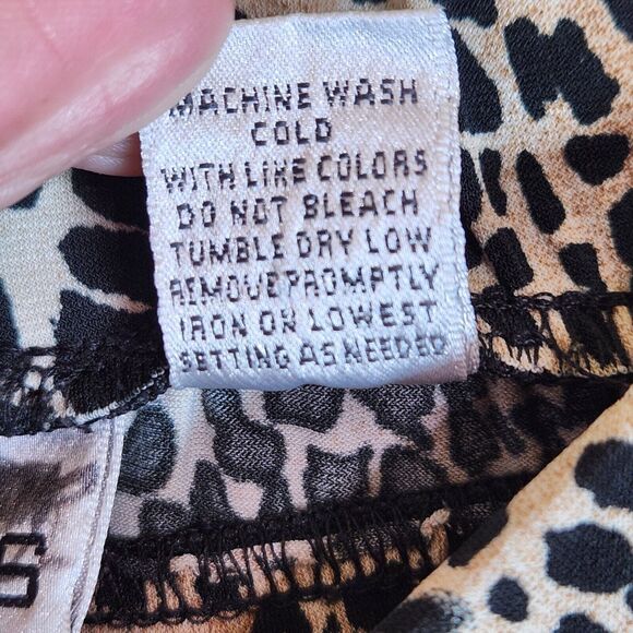 Chico's Womens Leopard Cheetah Print Animal Skirt Midi tapered fun A line Size 3 - Picture 7 of 7